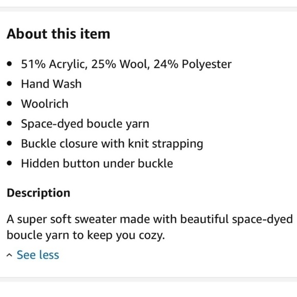 Woolrich purple gray cardigan one buckle - Picture 7 of 7